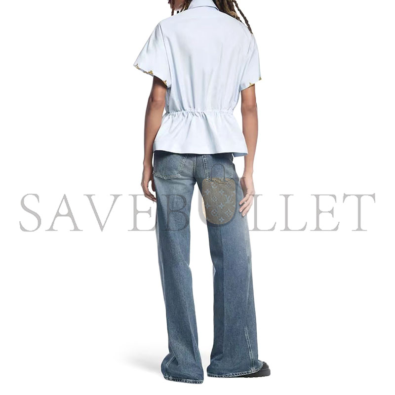 l0vis Vvtt0n drawstring waist cotton poplin shirt 1agqmn
